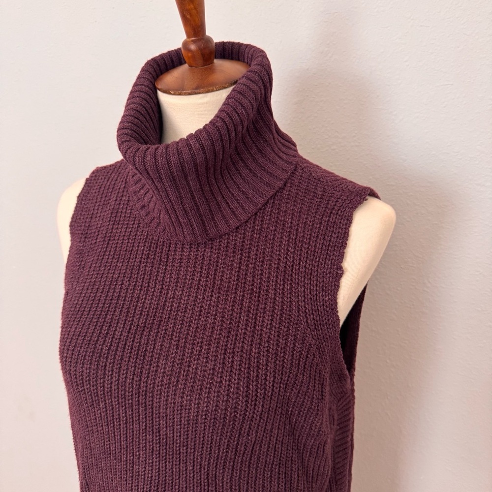 Merona Purple Turtleneck Tunic Sweater Ribbed Knit